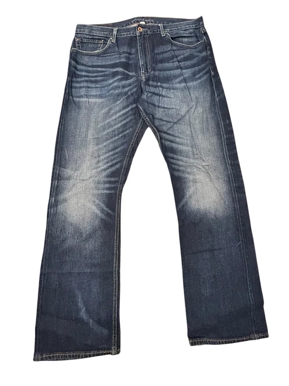 Banana Republic Vintage Straight Men's Blue Jeans 36/32 Casual Denim Whiskered
